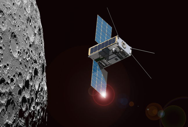 Aspecto del mini satétite o cubesat Lunar IceCube que será lanzado en la misión EM-1 de la NASA