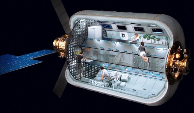 Diseño interior de un módulo orbital inflable. 