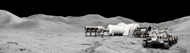 Concepto de estación lunar con módulos Beam