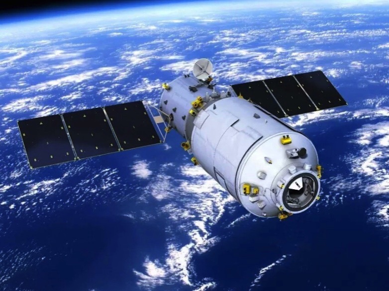 Aspecto del carguero chino Tianzhou orbitando nuestro planeta
