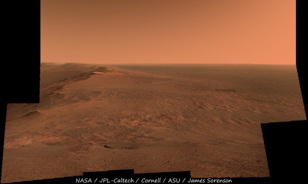 Borde del cráter Endurance captado por el rover Opportunity