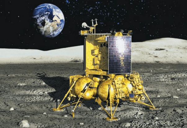 Recreación del módulo lunar ruso Luna 25