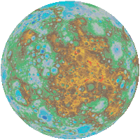 Mapa topográfico de Mercurio