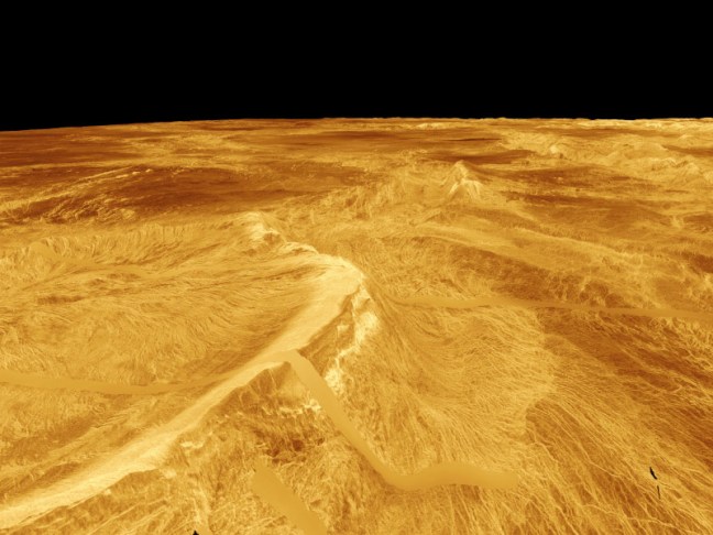 Vista en perspectiva tridimensional de Latona Corona y Dali Chasma