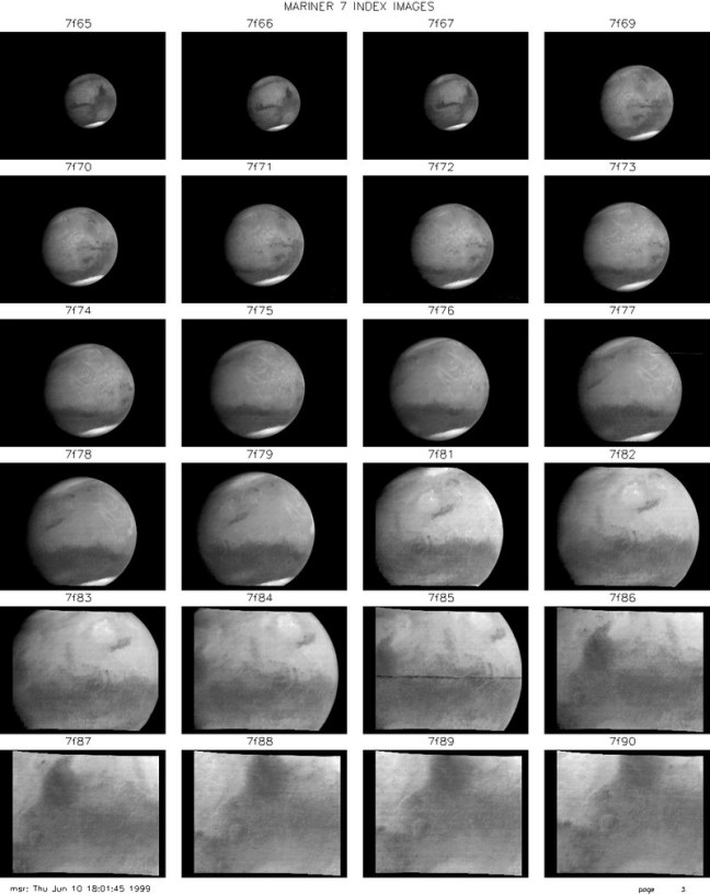 Secuencia de aproximación a Marte de la Mariner 7