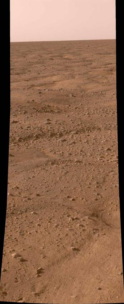 Horizonte marciano visto por la sonda Phoenix en Vastitas Borealis