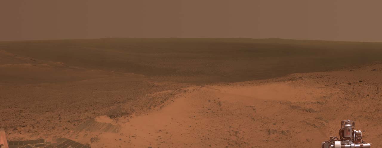 Panorama de Marte tomado por Opportunity desde Cape Tribulation en Endeavour Crater