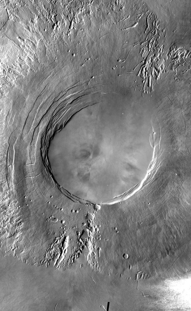 Imagen orbital de la caldera de Arsia Mons en Marte