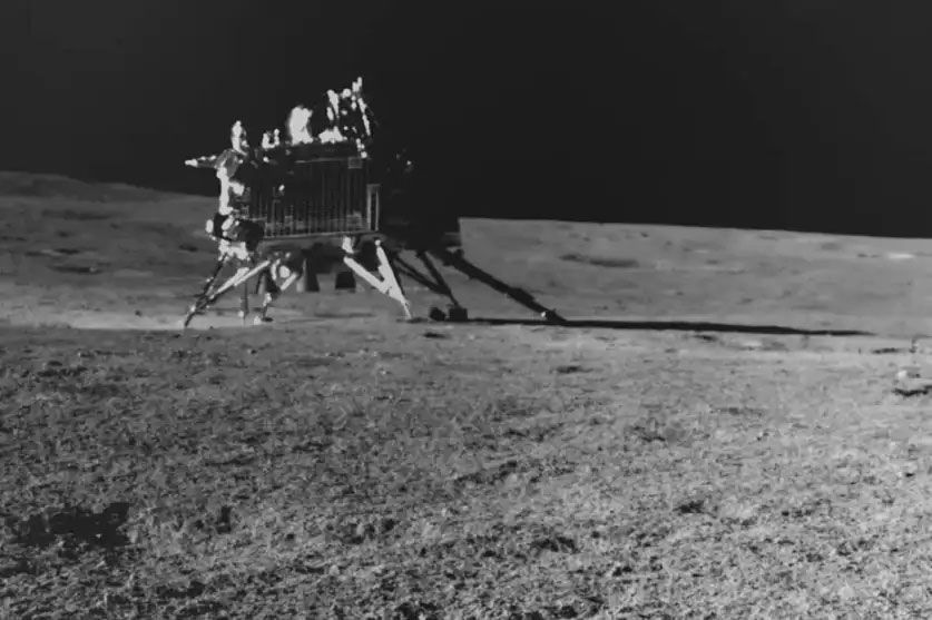 Módulo Vikram fotografiado desde el rover Pragyan